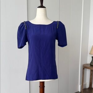 Ash Cobalt Blouse with Studded Shoulders